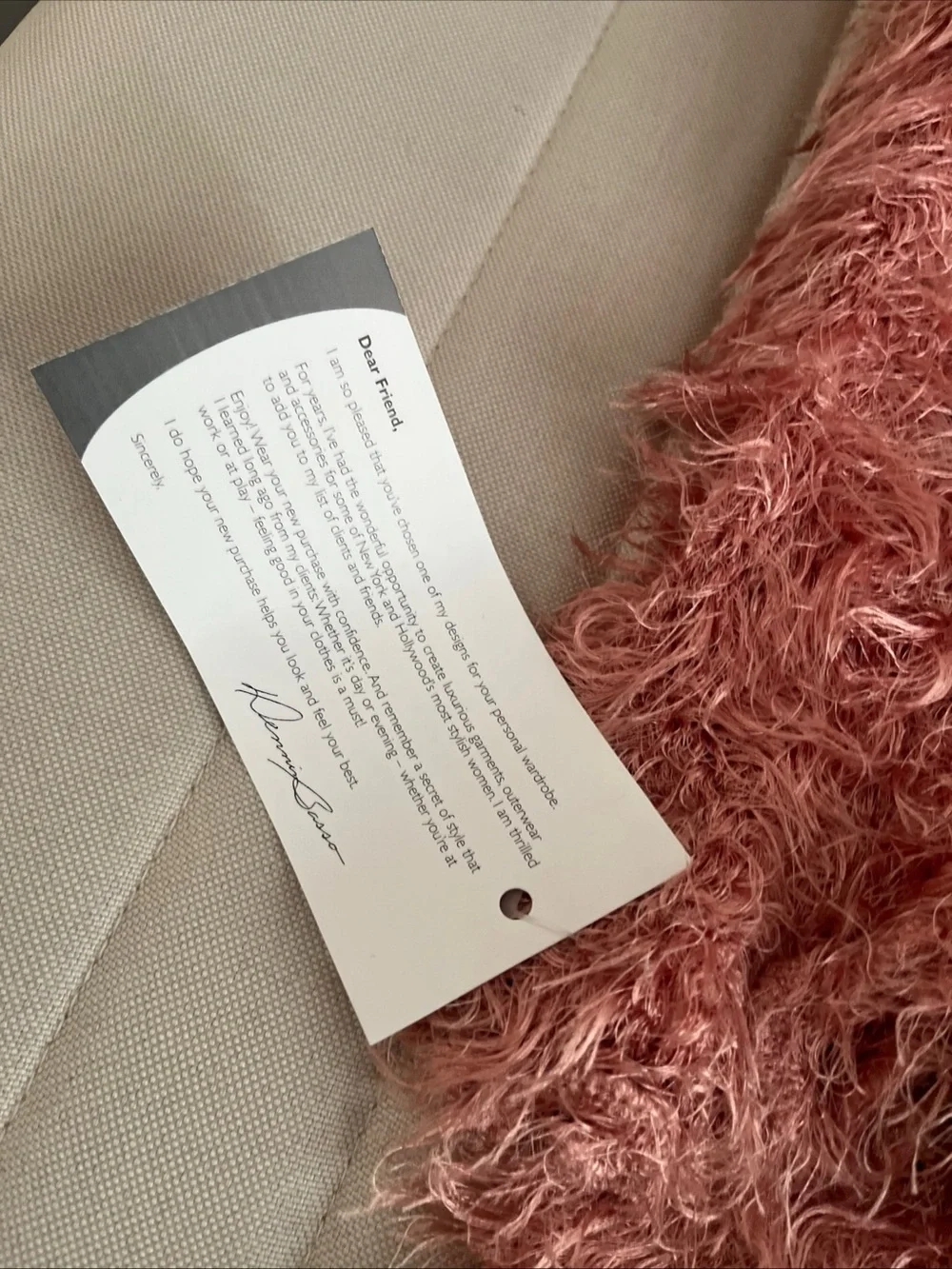 dennis basso Pink and Red Fuzzy Feather Scarves Duo